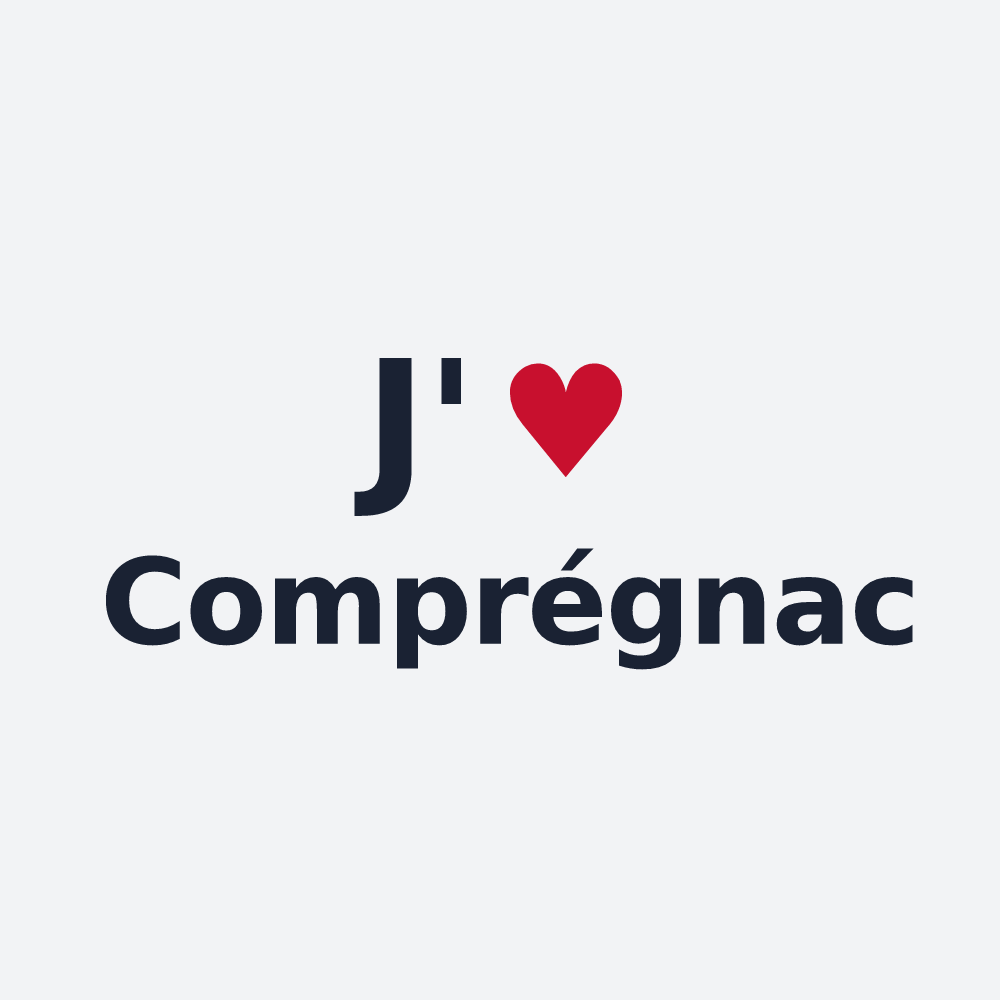 Poster personnalisé Comprégnac — design J'aime Comprégnac
