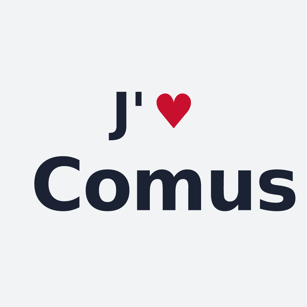 Poster personnalisé Comus — design J'aime Comus