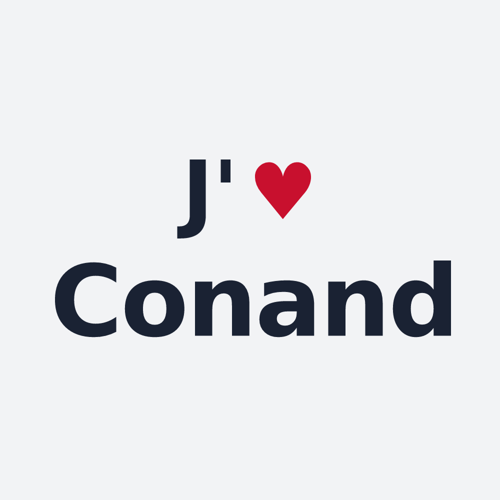 Poster personnalisé Conand — design « J'aime Conand » imprimé sur le poster