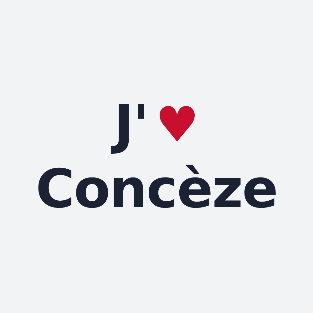 Poster personnalisé Concèze — design J'aime Concèze