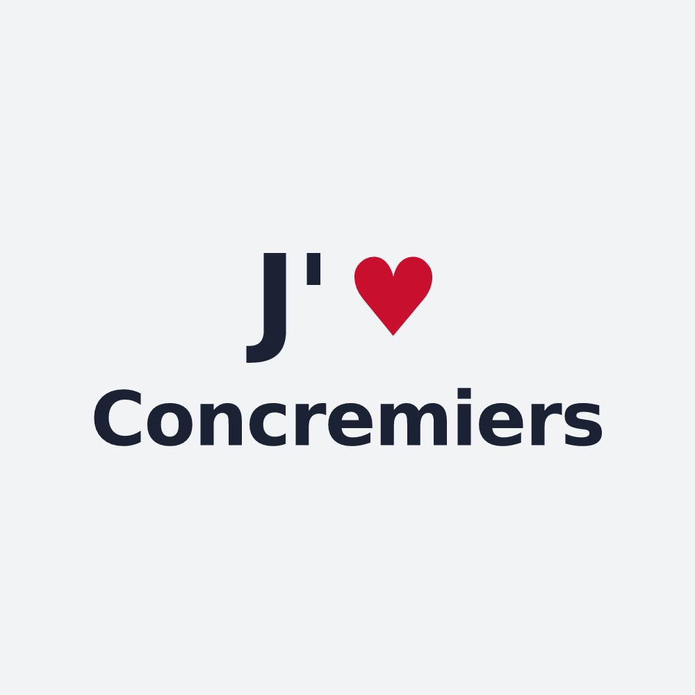 Poster personnalisé Concremiers — design « J'aime Concremiers » imprimé sur le poster