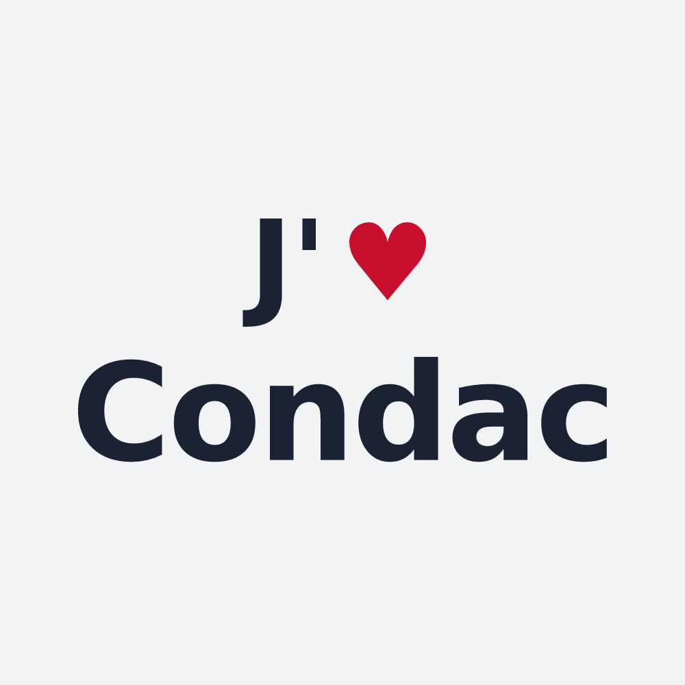 Poster personnalisé Condac — design J'aime Condac