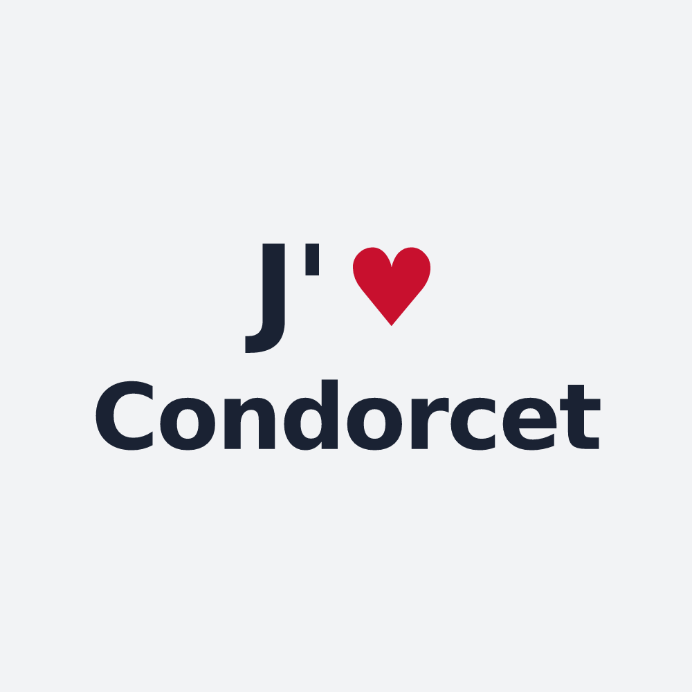 Poster personnalisé Condorcet — design J'aime Condorcet