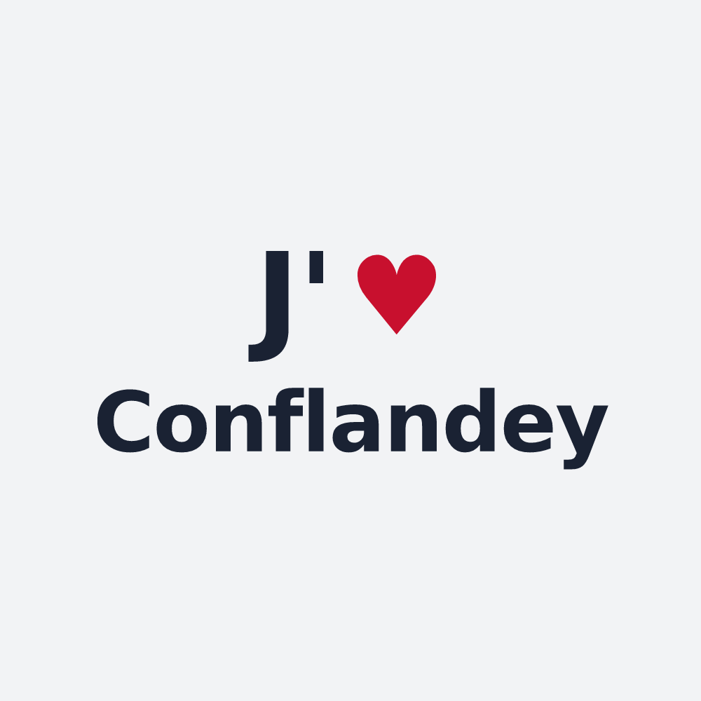 Poster personnalisé Conflandey — design J'aime Conflandey