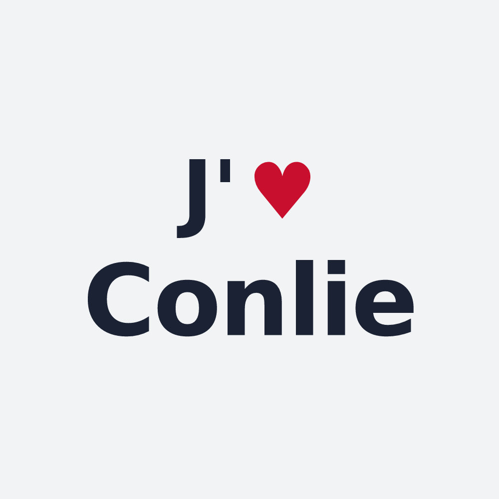Poster personnalisé Conlie — design « J'aime Conlie » imprimé sur le poster