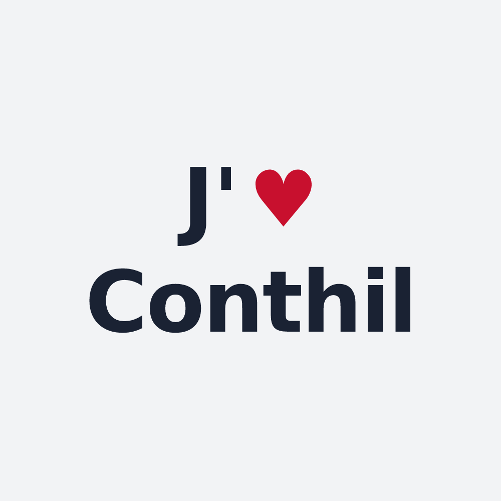 Poster personnalisé Conthil — design J'aime Conthil