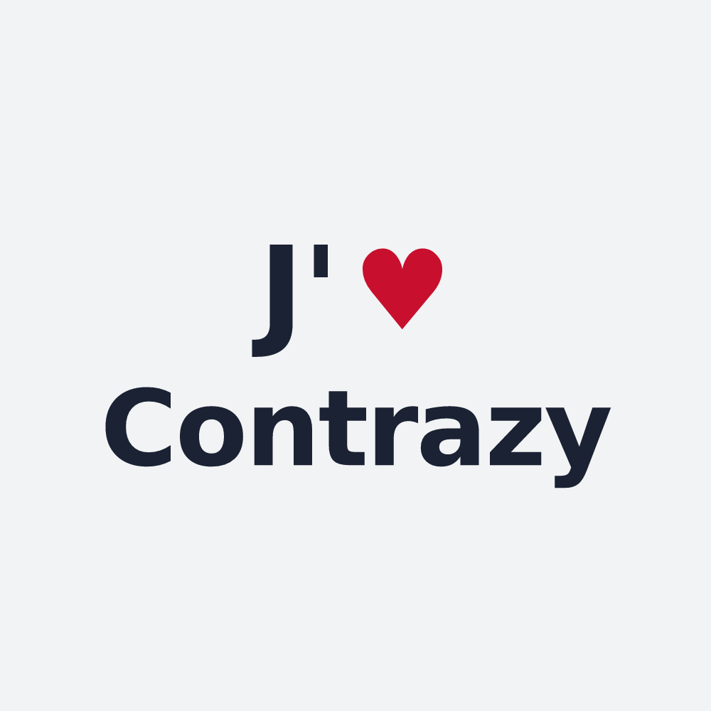 Poster personnalisé Contrazy — design J'aime Contrazy