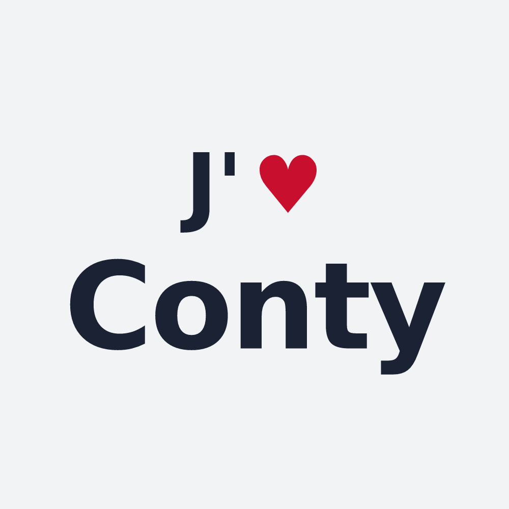 Poster personnalisé Conty — design « J'aime Conty » imprimé sur le poster