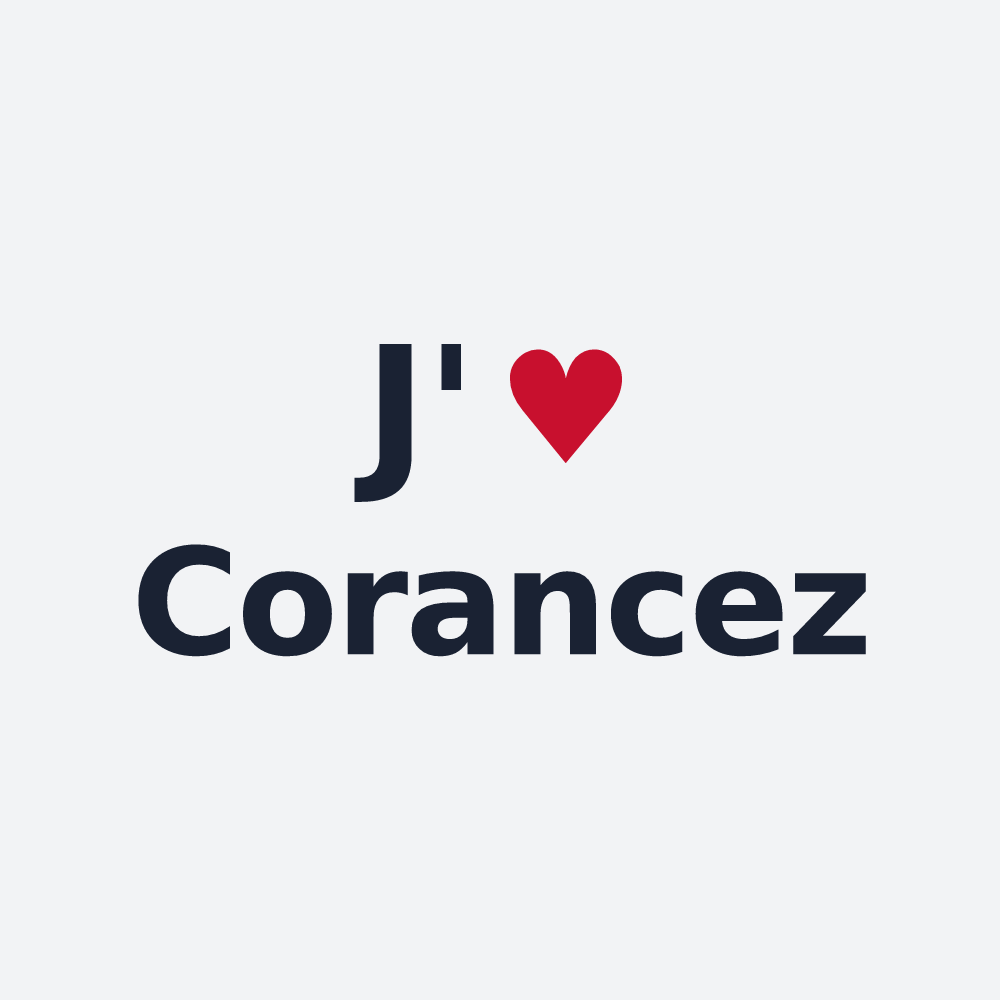 Poster personnalisé Corancez — design J'aime Corancez