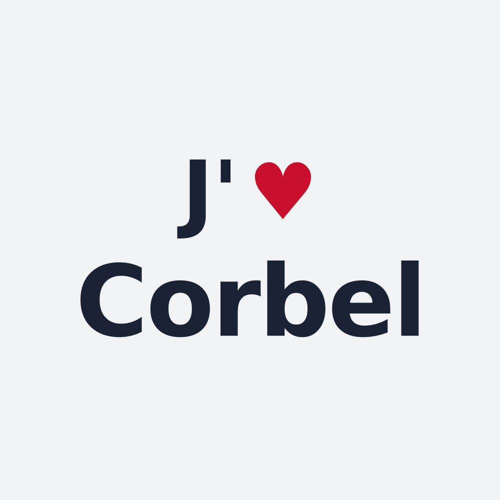 Poster personnalisé Corbel — design J'aime Corbel