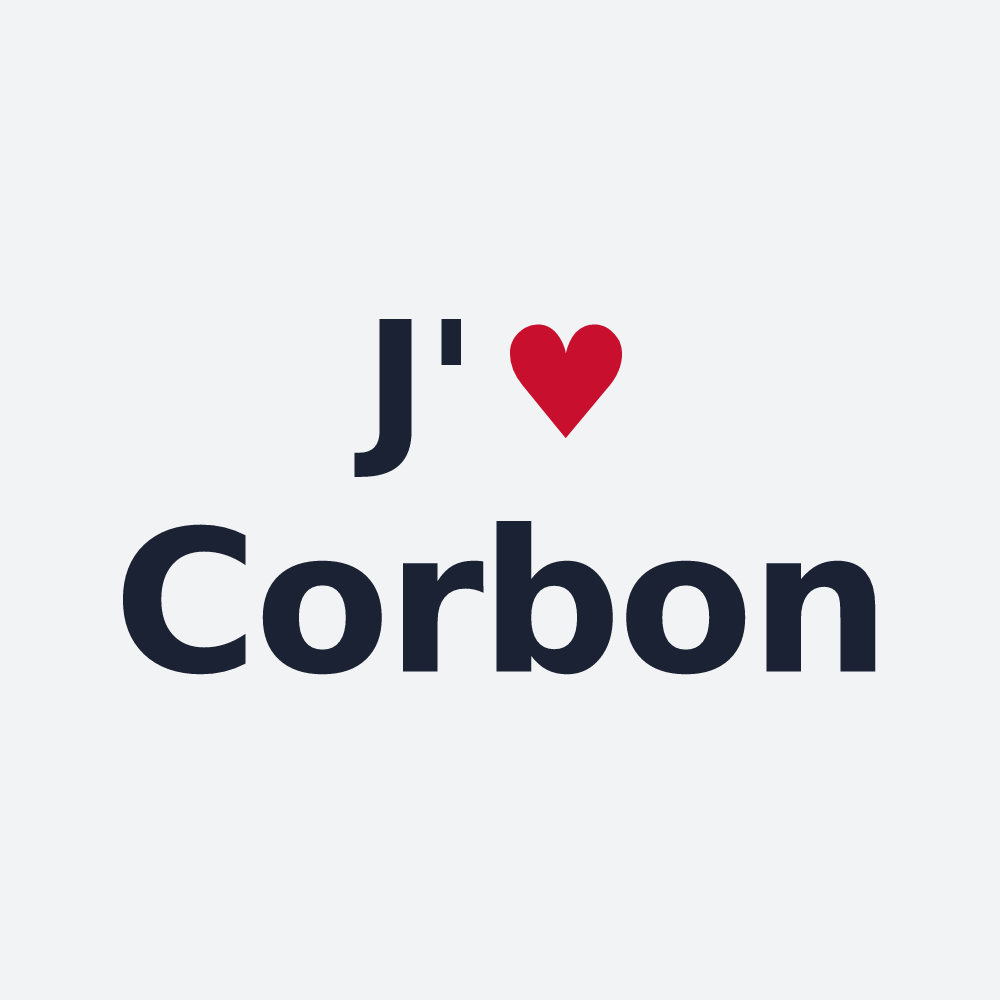 Poster personnalisé Corbon — design J'aime Corbon