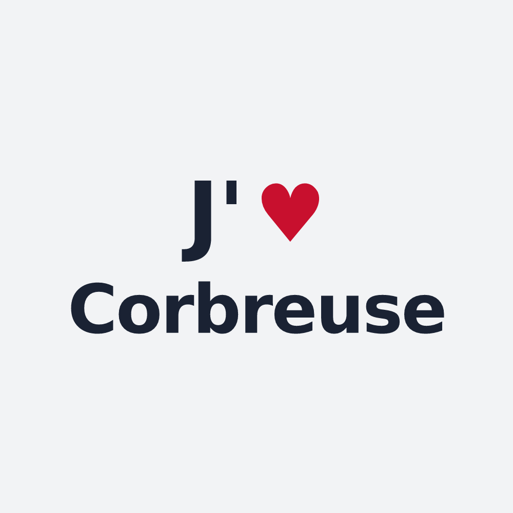 Poster personnalisé Corbreuse — design J'aime Corbreuse