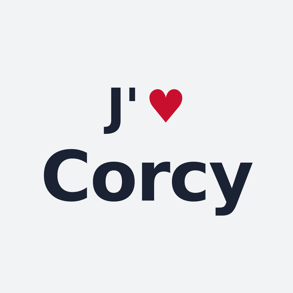 Poster personnalisé Corcy — design J'aime Corcy