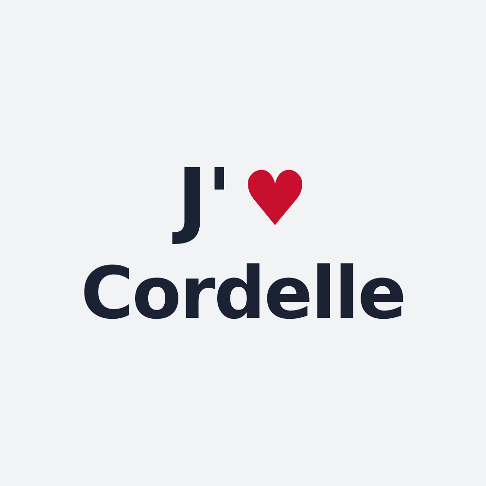 Poster personnalisé Cordelle — design « J'aime Cordelle » imprimé sur le poster