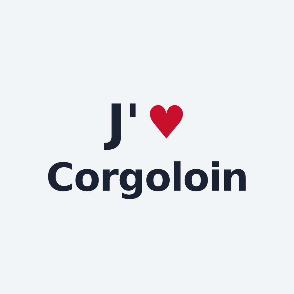 Poster personnalisé Corgoloin — design « J'aime Corgoloin » imprimé sur le poster