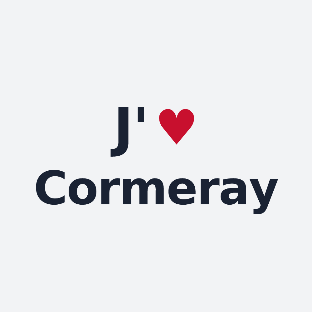 Poster personnalisé Cormeray — design « J'aime Cormeray » imprimé sur le poster