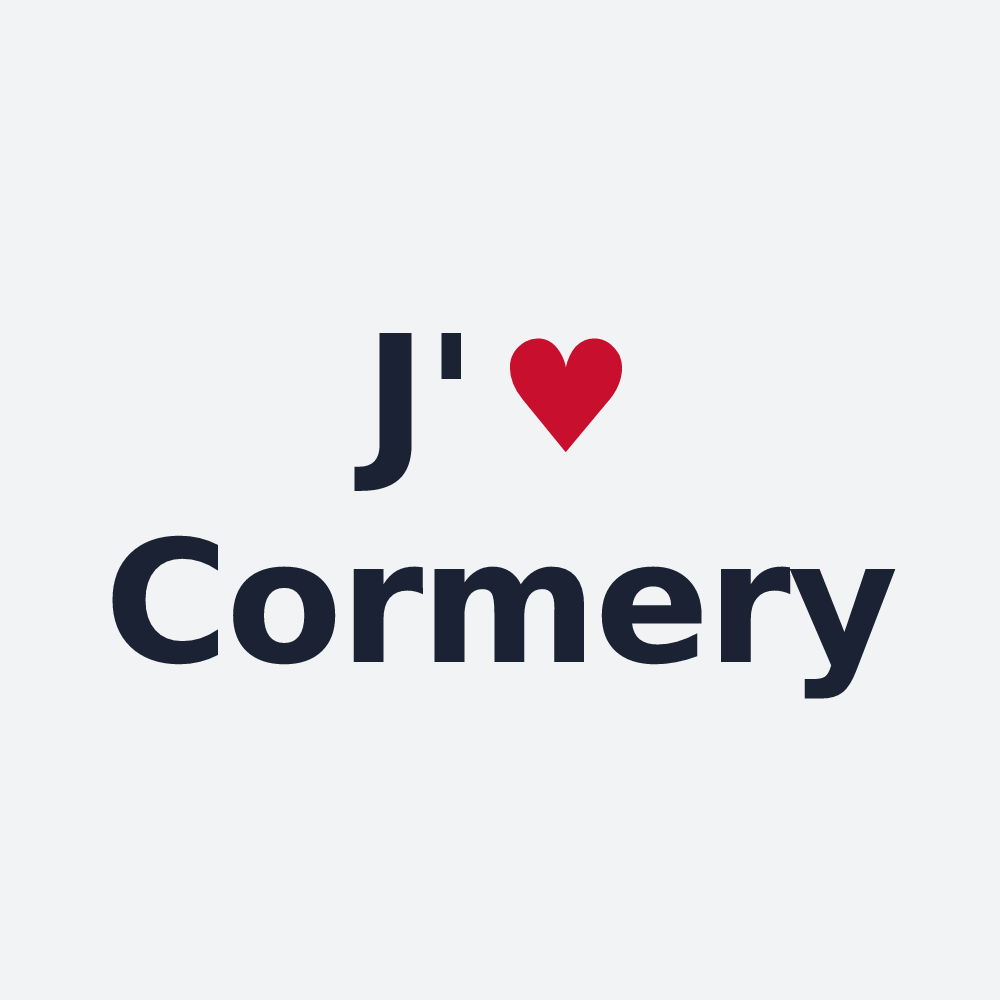 Poster personnalisé Cormery — design « J'aime Cormery » imprimé sur le poster