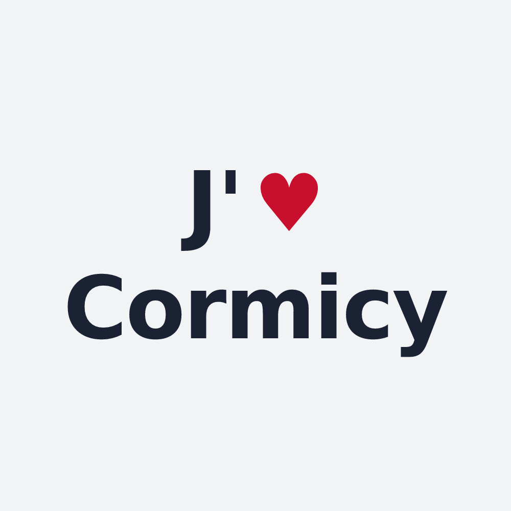 Poster personnalisé Cormicy — design « J'aime Cormicy » imprimé sur le poster