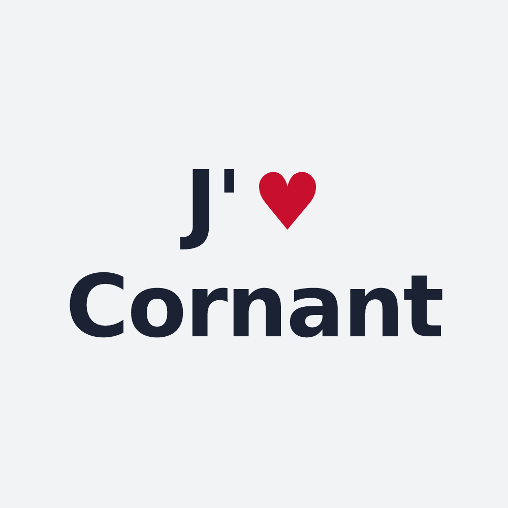 Poster personnalisé Cornant — design J'aime Cornant
