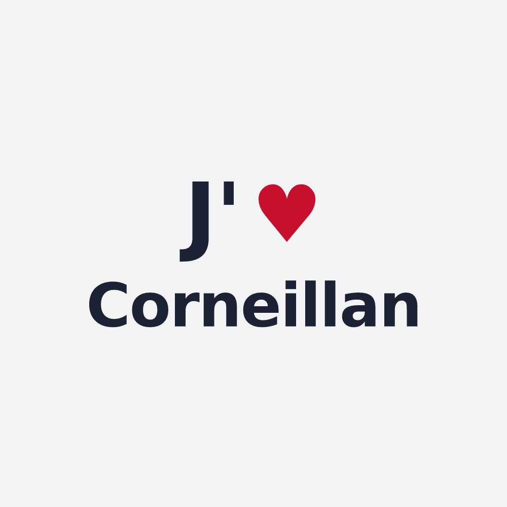 Poster personnalisé Corneillan — design « J'aime Corneillan » imprimé sur le poster