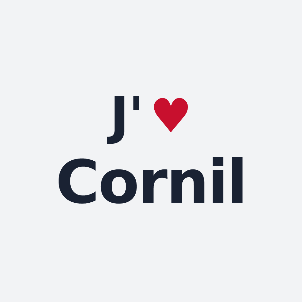 Poster personnalisé Cornil — design J'aime Cornil