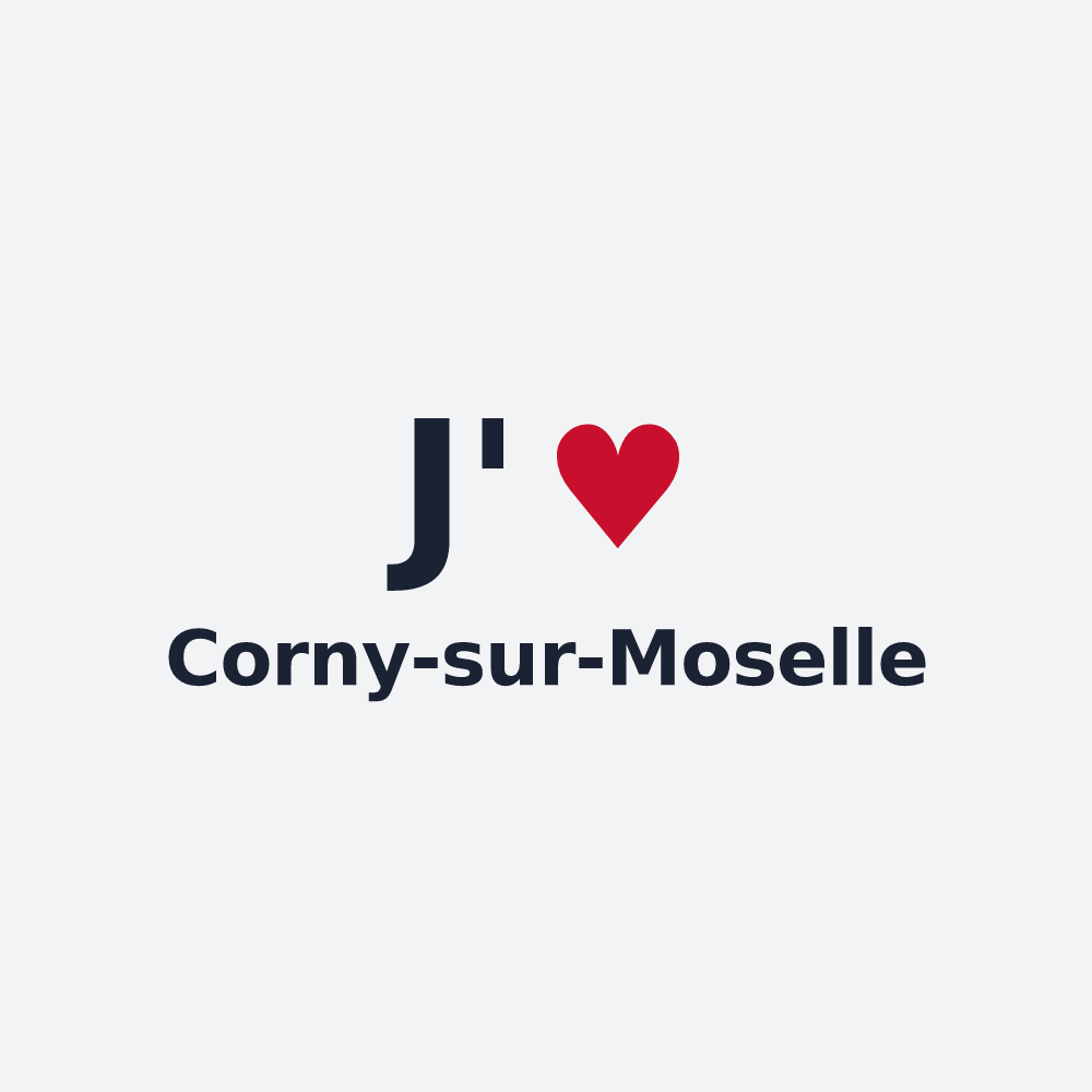 Poster personnalisé Corny-sur-Moselle — design « J'aime Corny-sur-Moselle » imprimé sur le poster