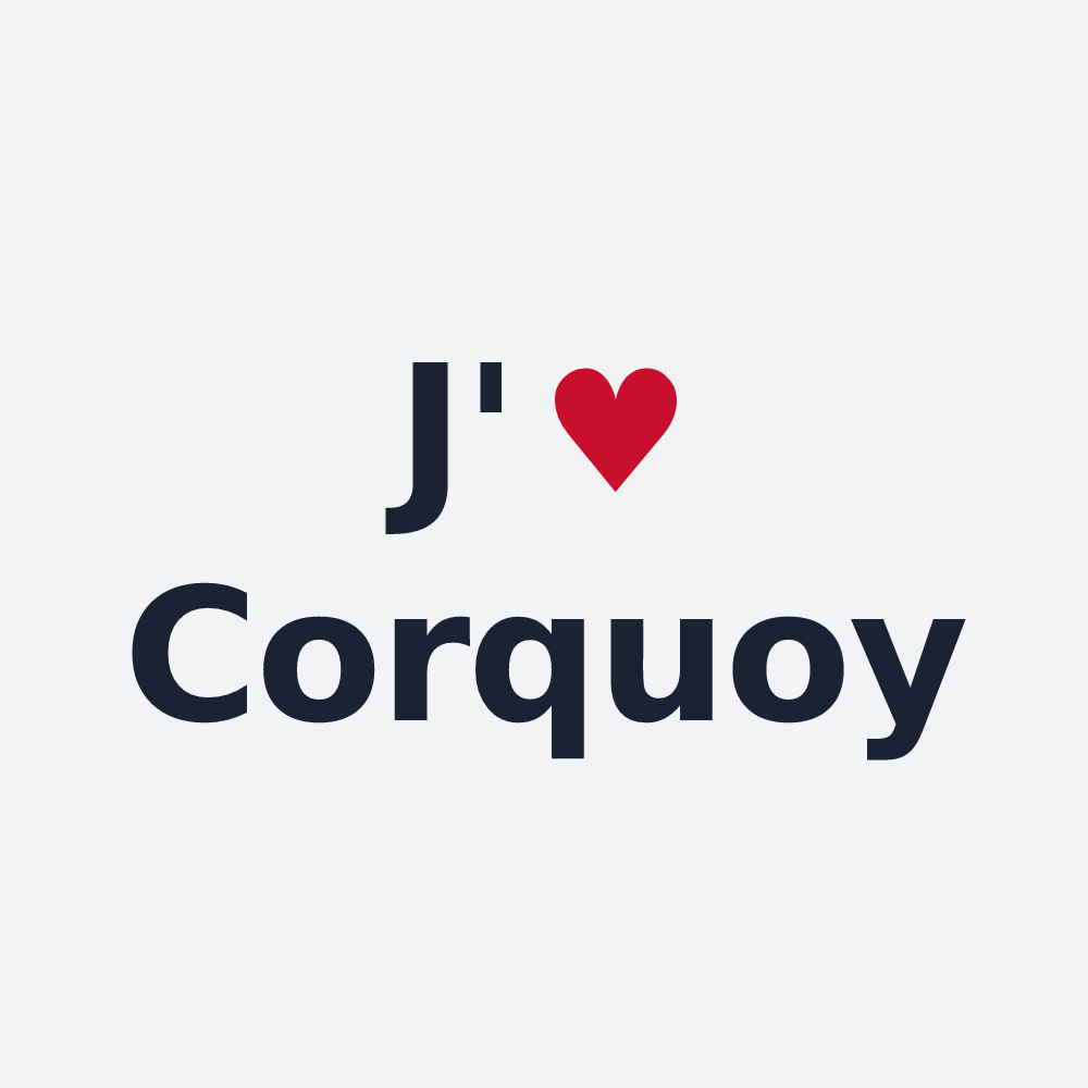 Poster personnalisé Corquoy — design J'aime Corquoy