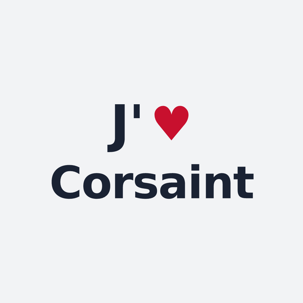 Poster personnalisé Corsaint — design « J'aime Corsaint » imprimé sur le poster