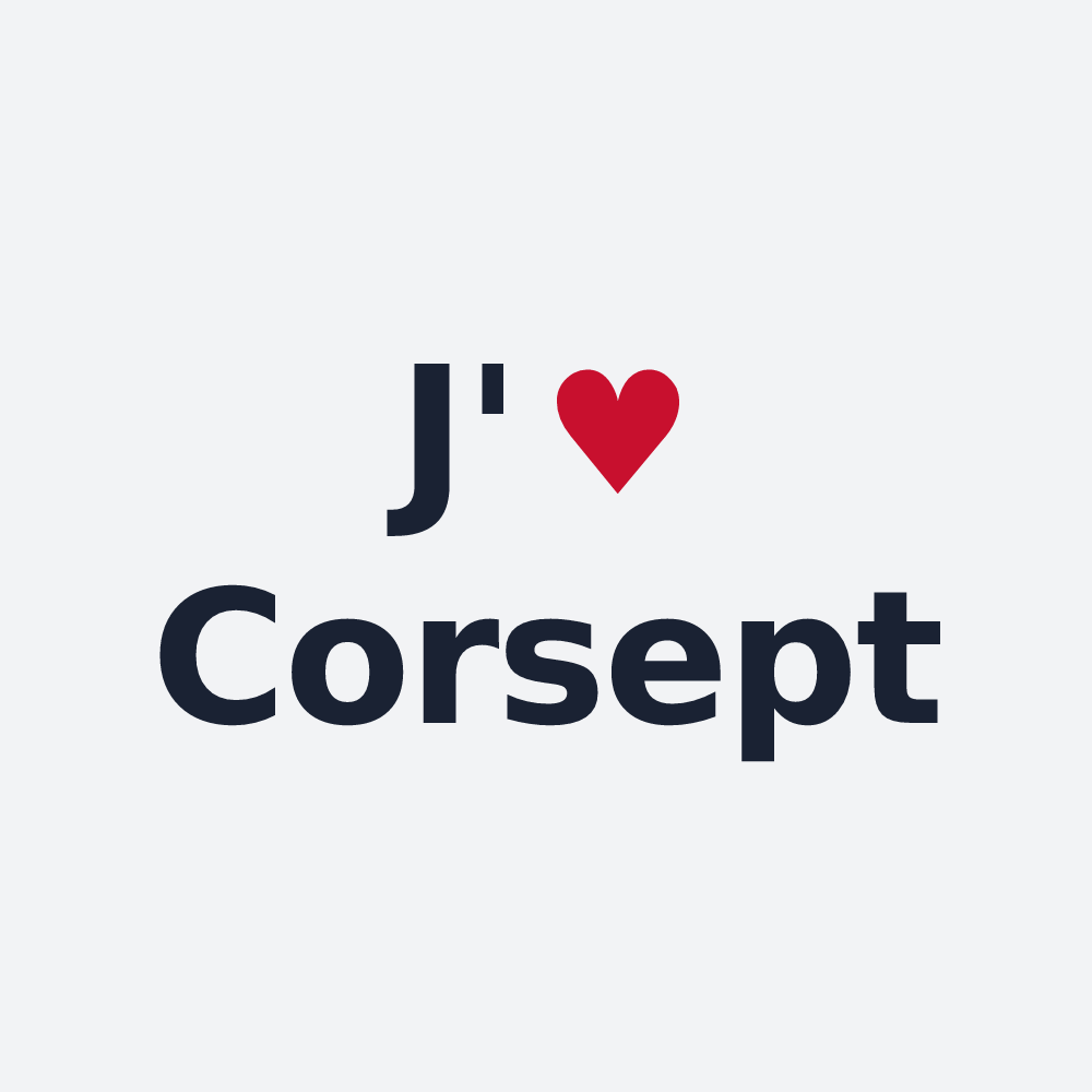 Poster personnalisé Corsept — design J'aime Corsept
