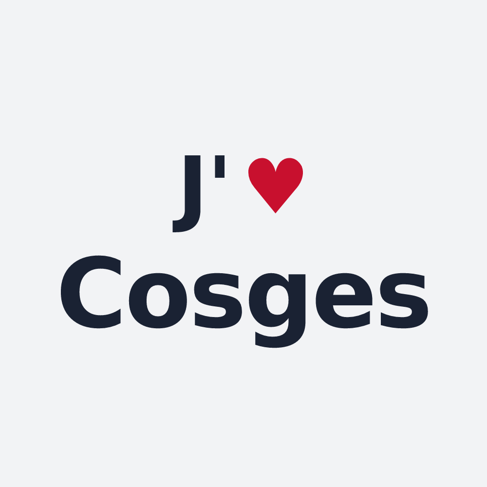 Poster personnalisé Cosges — design J'aime Cosges