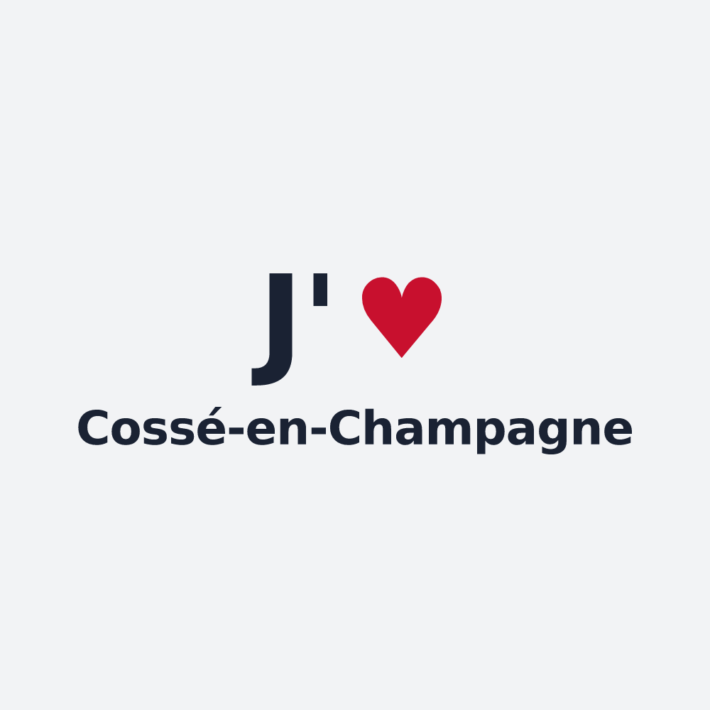 Poster personnalisé Cossé-en-Champagne — design J'aime Cossé-en-Champagne