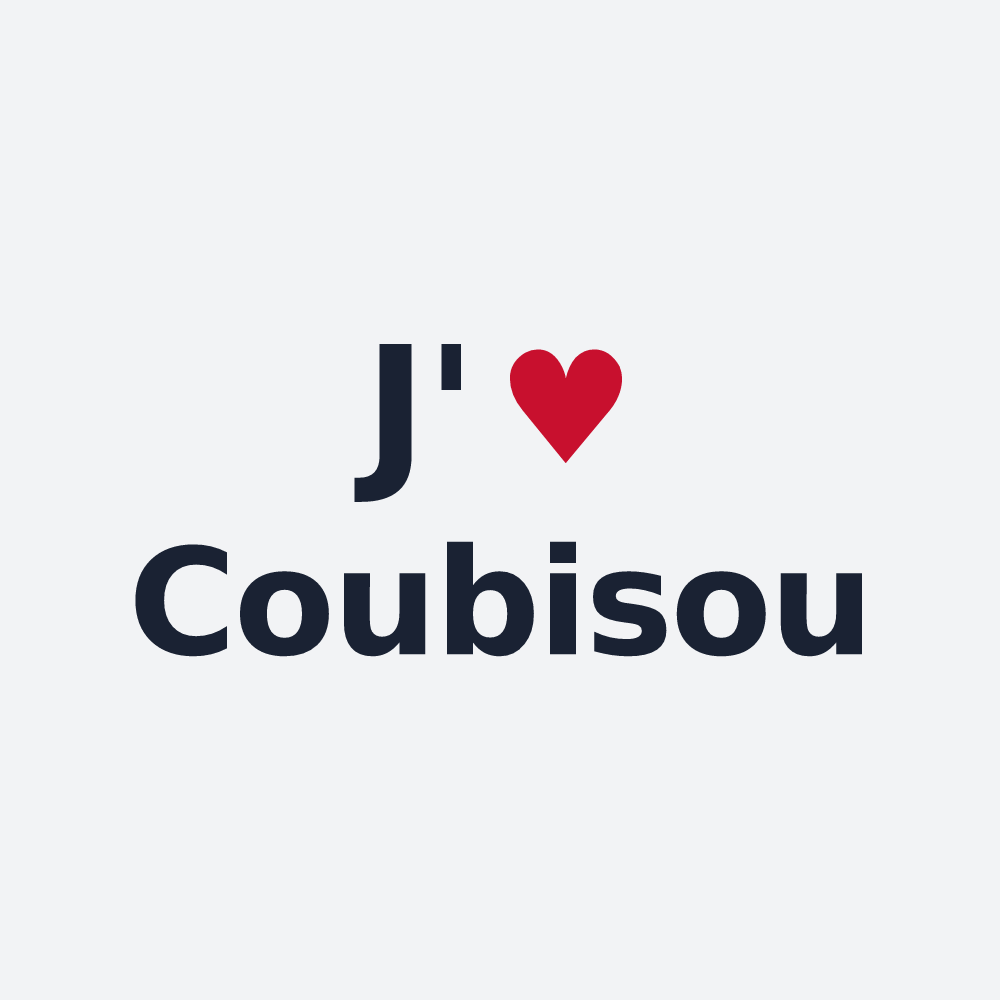 Poster personnalisé Coubisou — design J'aime Coubisou