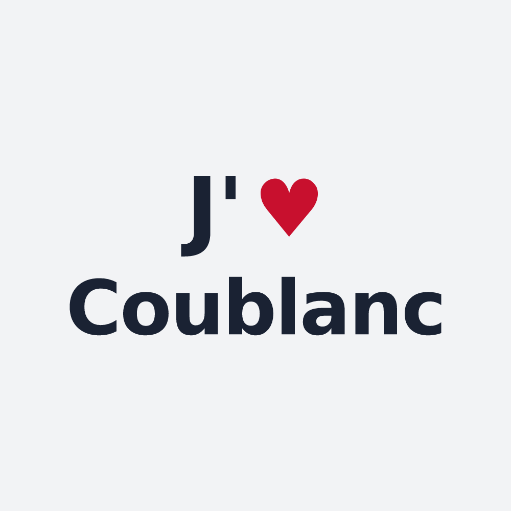 Poster personnalisé Coublanc — design « J'aime Coublanc » imprimé sur le poster