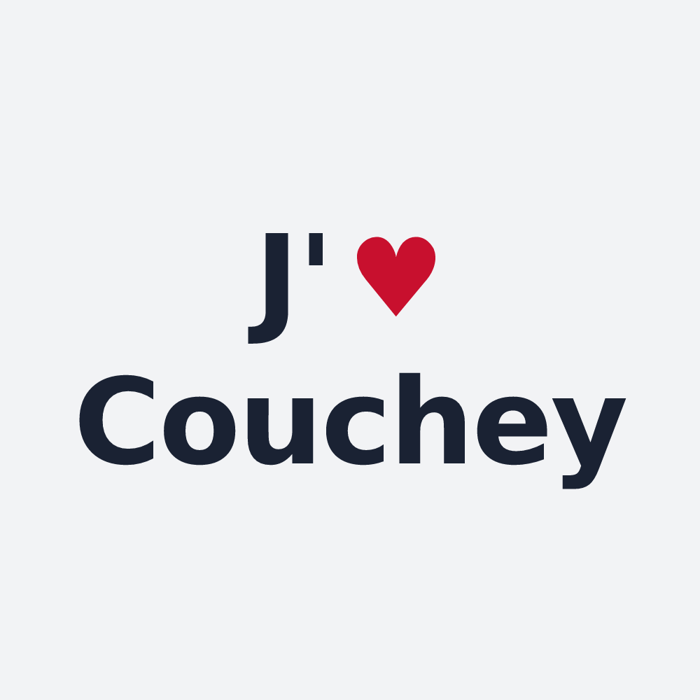 Poster personnalisé Couchey — design « J'aime Couchey » imprimé sur le poster