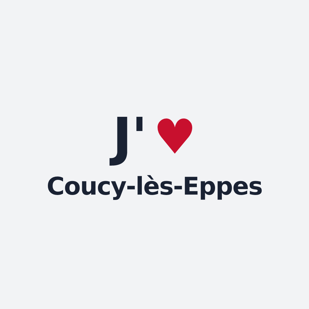 Poster personnalisé Coucy-lès-Eppes — design « J'aime Coucy-lès-Eppes » imprimé sur le poster