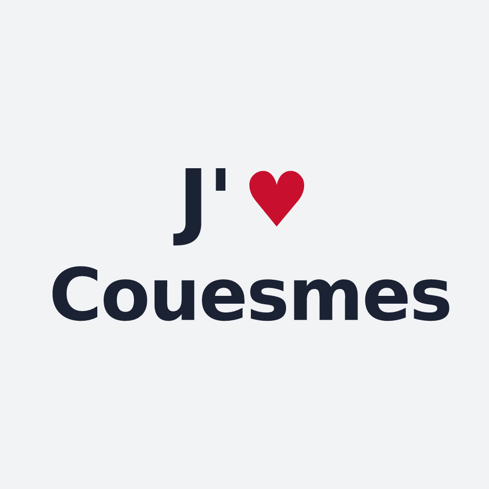 Poster personnalisé Couesmes — design « J'aime Couesmes » imprimé sur le poster