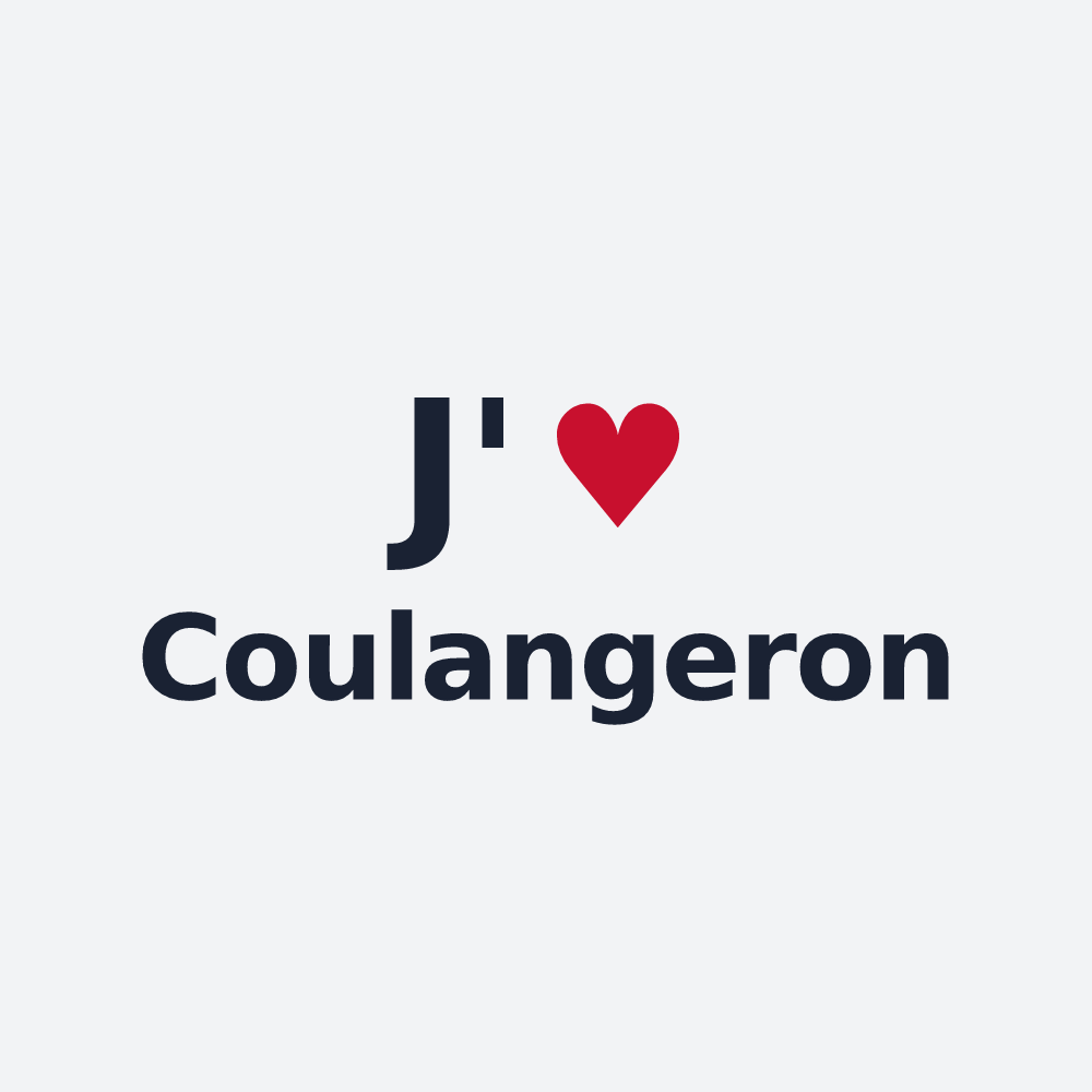 Poster personnalisé Coulangeron — design « J'aime Coulangeron » imprimé sur le poster