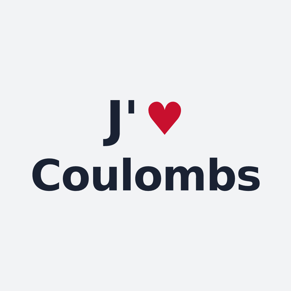 Poster personnalisé Coulombs — design « J'aime Coulombs » imprimé sur le poster