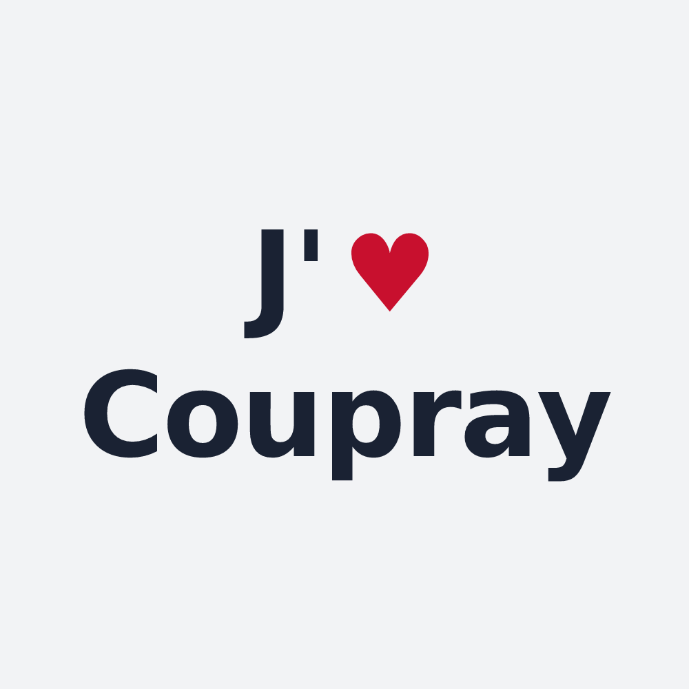 Poster personnalisé Coupray — design « J'aime Coupray » imprimé sur le poster