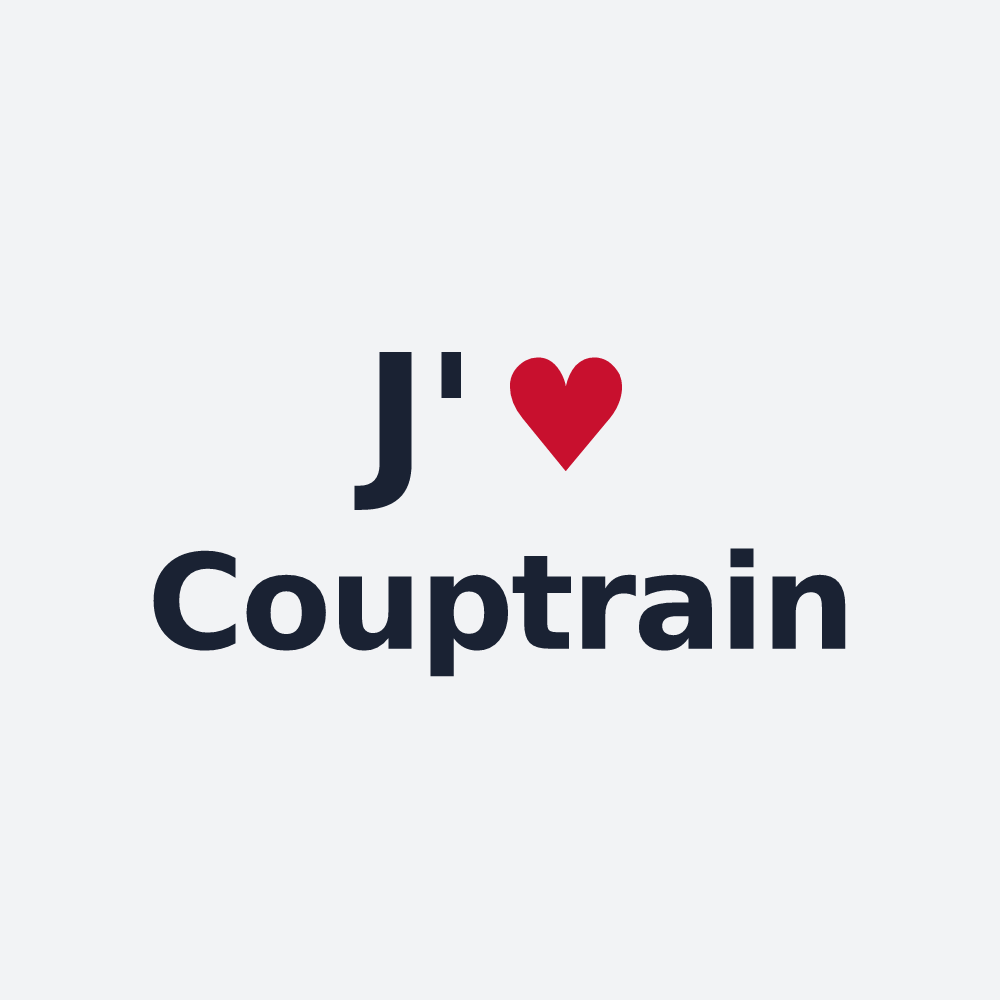 Poster personnalisé Couptrain — design « J'aime Couptrain » imprimé sur le poster