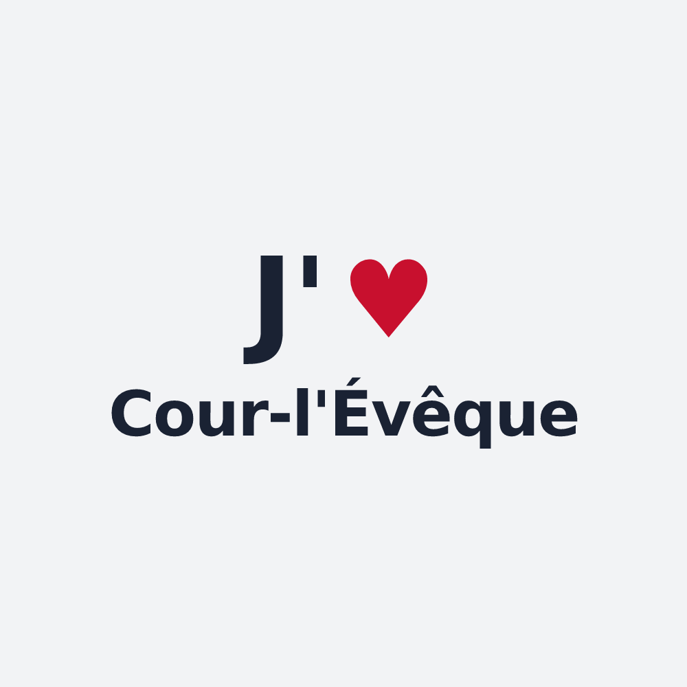 Poster personnalisé Cour-l'Évêque — design J'aime Cour-l'Évêque