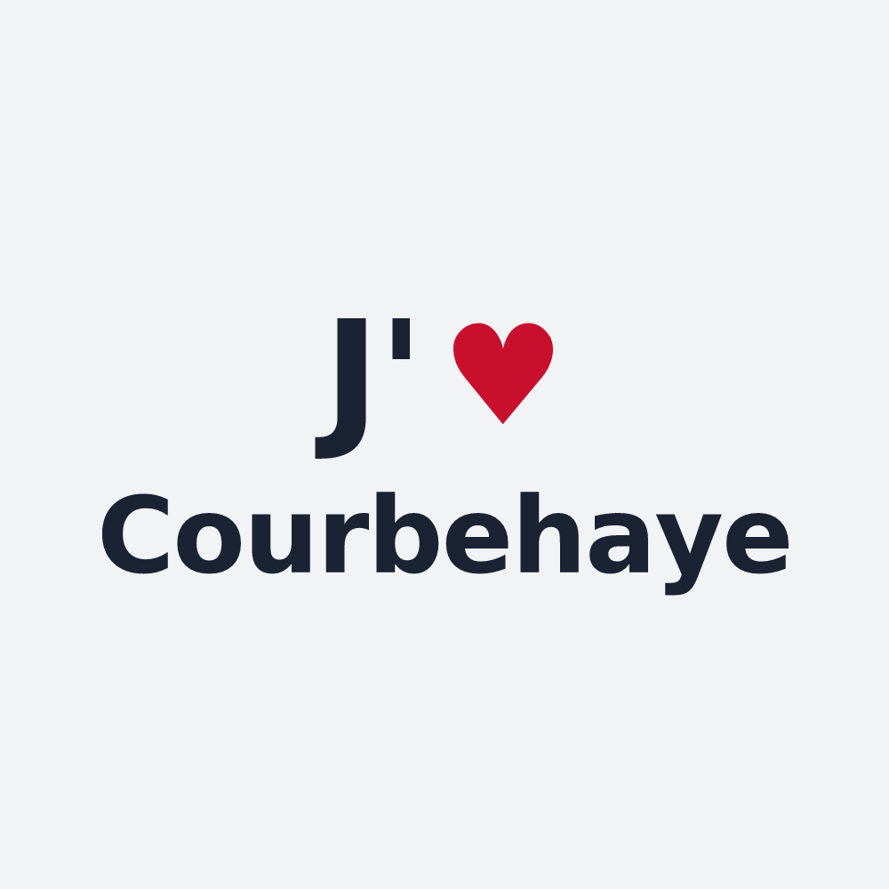 Poster personnalisé Courbehaye — design « J'aime Courbehaye » imprimé sur le poster