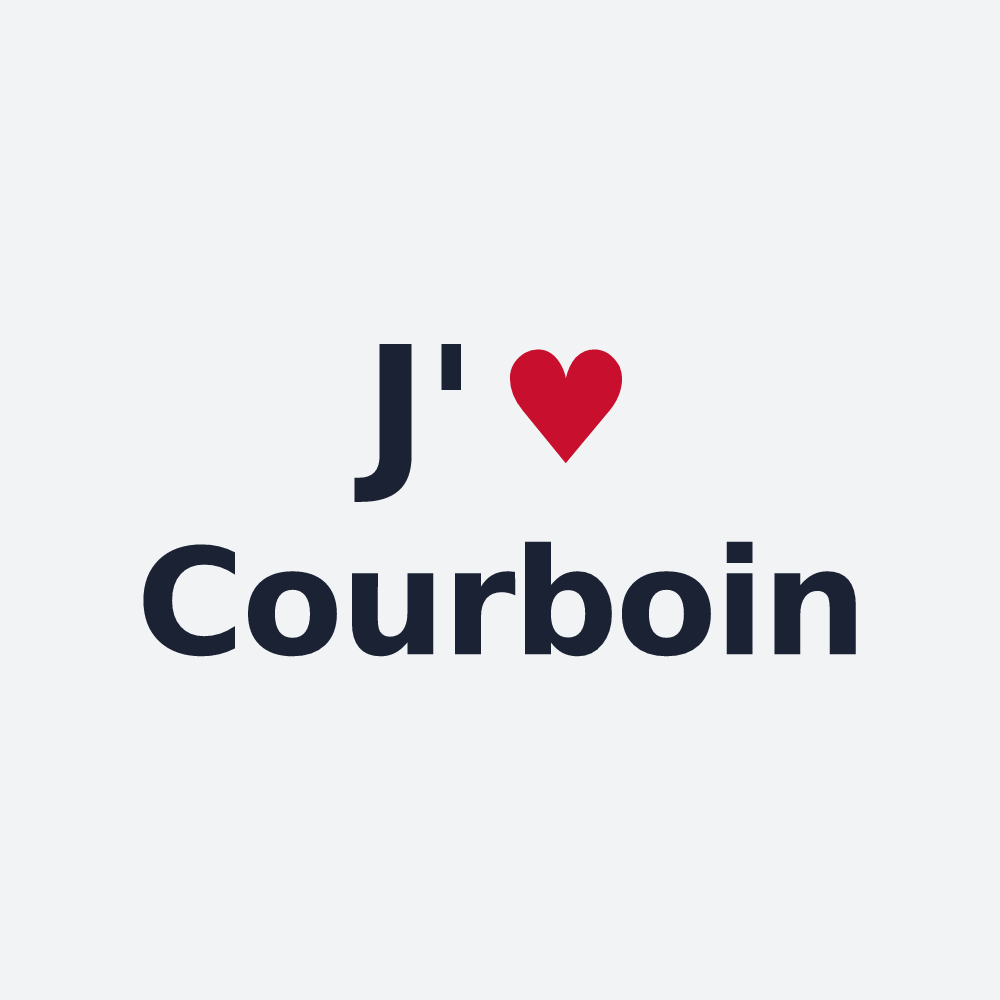 Poster personnalisé Courboin — design J'aime Courboin