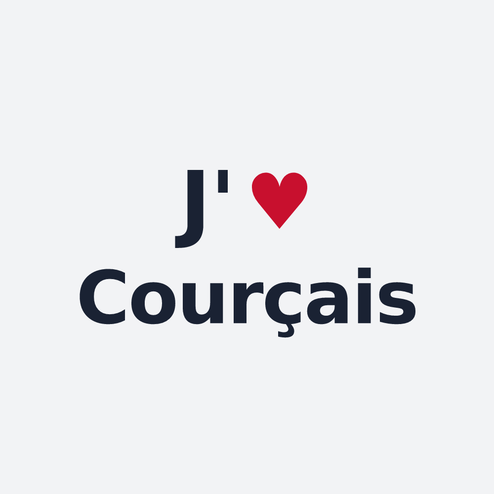 Poster personnalisé Courçais — design « J'aime Courçais » imprimé sur le poster