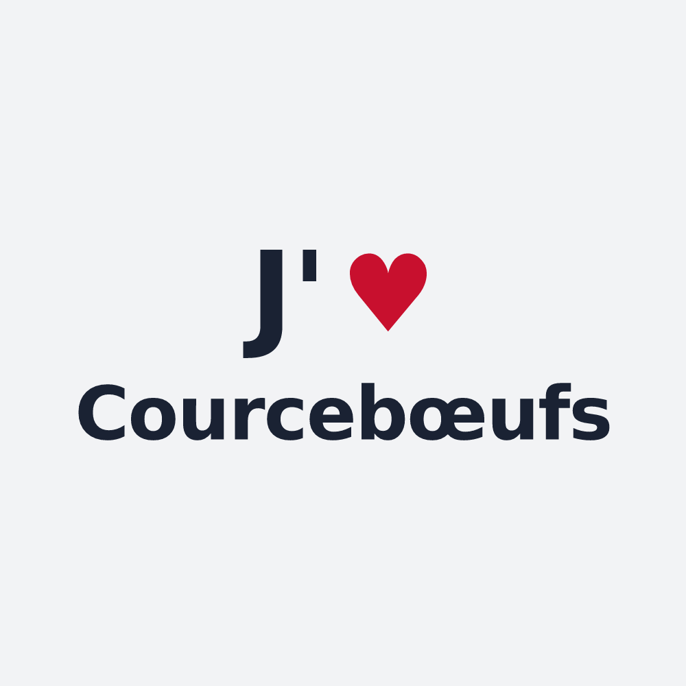 Poster personnalisé Courcebœufs — design J'aime Courcebœufs