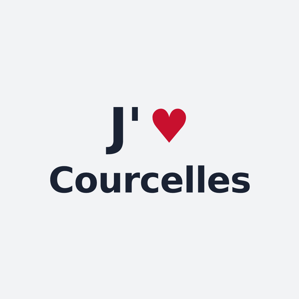 Poster personnalisé Courcelles — design « J'aime Courcelles » imprimé sur le poster