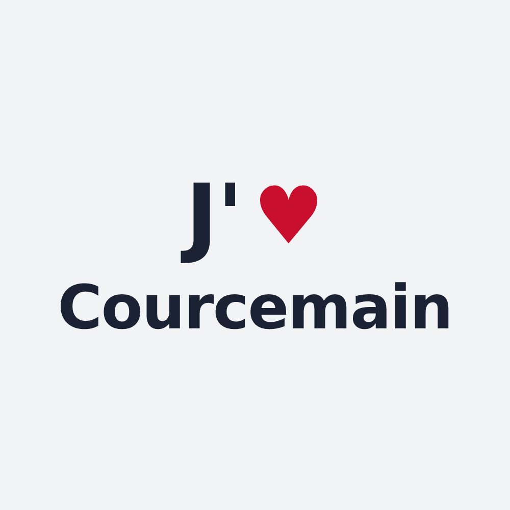 Poster personnalisé Courcemain — design J'aime Courcemain