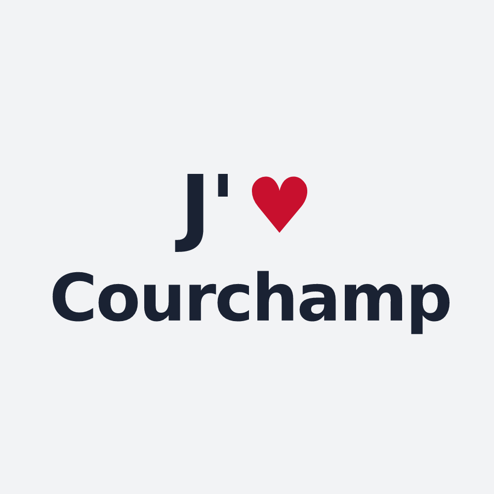 Poster personnalisé Courchamp — design J'aime Courchamp