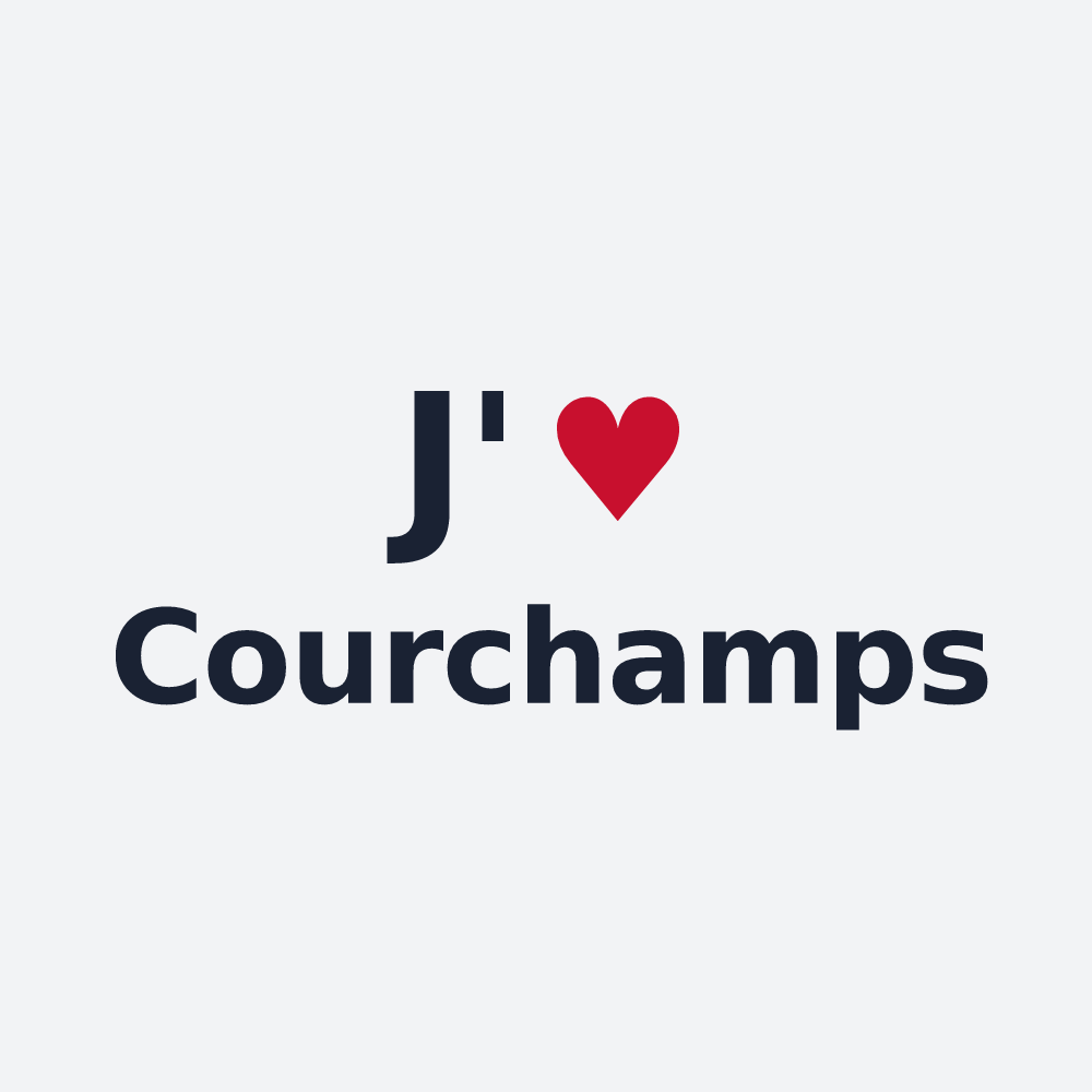 Poster personnalisé Courchamps — design J'aime Courchamps
