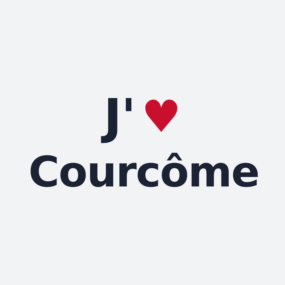 Poster personnalisé Courcôme — design « J'aime Courcôme » imprimé sur le poster